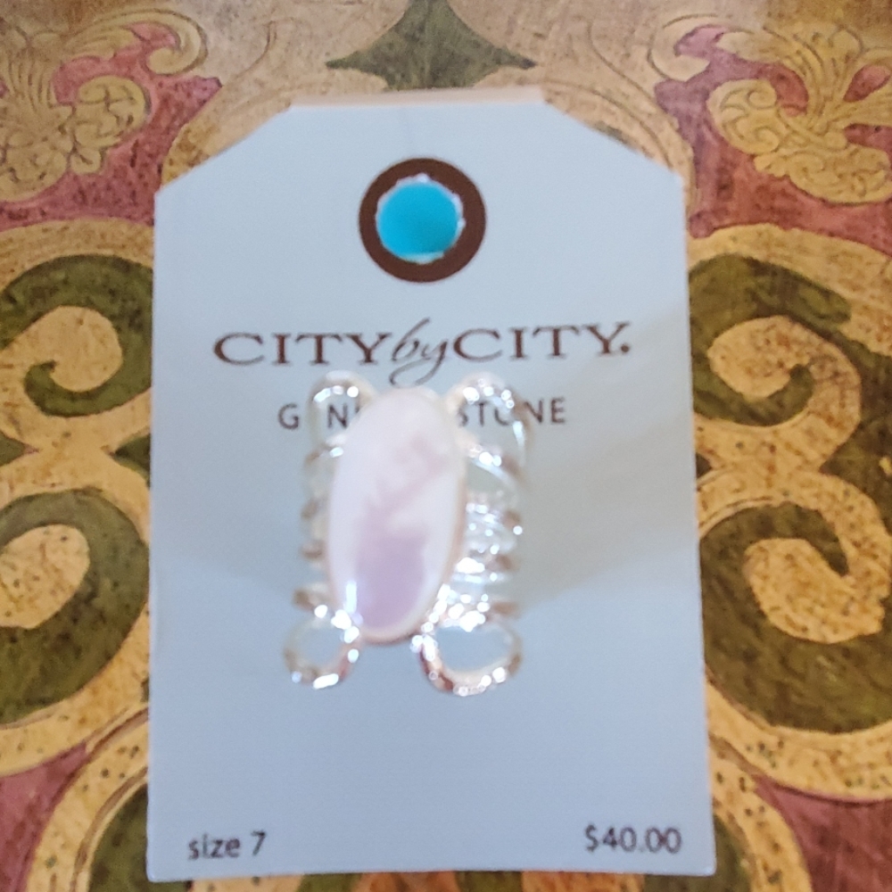 1219 CITY by CITY Genuine Stone Ring New